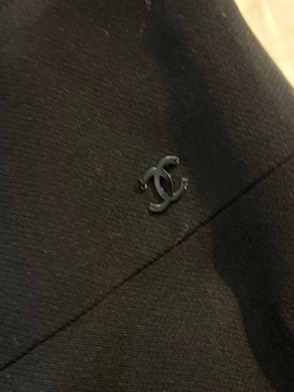Chanel Vintage 2003 Black Skirt with CC Logo Hardware, Lined, Size 34